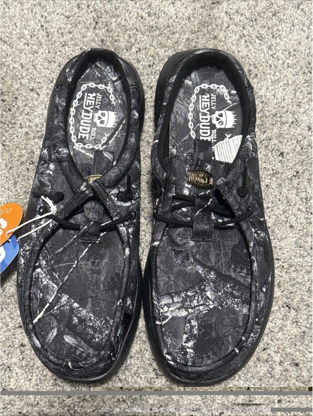 Hey Dude x Jelly Roll Wally Camo SLD Men's Slip-On Canvas Shoes Black Gray 10